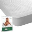 SafeRest Sleepure Waterproof Mattress Protector Crib Size - Viscose Derived from Bamboo - Fitted with Stretchable Pockets - Machine Washable Cotton Crib Mattress Cover for Bed
