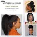 LEOSA 14 inch Drawstring Ponytails for Black Women Short Ombre Brown Yaki Straight Drawstring Ponytail Hair Extensions (14 Inch, 1B-30#)