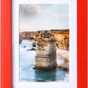 wyooxoo 5x7 Picture Frame Made of Solid Wood Photo Frame Display Pictures 4x6 with Mat or 5x7 Without Mat Colorful Frame For Table top Display or Wall, Red, 1 Pack