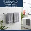 Chrome Towel Bar, Polished self-Adhesive Bathroom Towel Rack Wall Mounted, SUS304 Stainless Steel Towel Rod, No Drill Easy Install 3M Towel Holders 24 in