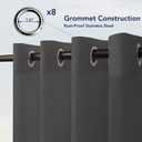 PureFit Sheer Outdoor Curtains for Patio Waterproof/Weatherproof, Fade Resistant Outside Voile Curtains for Gazebo, Front Porch, Pergola, Sun Filtering Privacy Curtain, 54 x 108 inch, Set of 2, Black