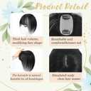 Hair Toppers for Women Real Human Hair, 360 3D Cover Toppers Hairpieces for Women with Thinning Crown Wispy Clip in Bangs Realistic Scalp Hairline (Black, Wispy Bangs)