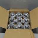 Suwimut 9 Pack Mirror Disco Ball, 4 Inch Small Reflective Mirror Ball Ornaments Silver Hanging Disco Balls with Attached String for Reflect Light, Party Favor, Home Bands Decorations, Stage Props