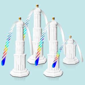 4pcs Fly Fans for Tables, Fly Repellent Fan to Keep Flies Away, Portable Fly Deterrent Spinner for Picnic, Restaurant, Party, Home, BBQ (White)