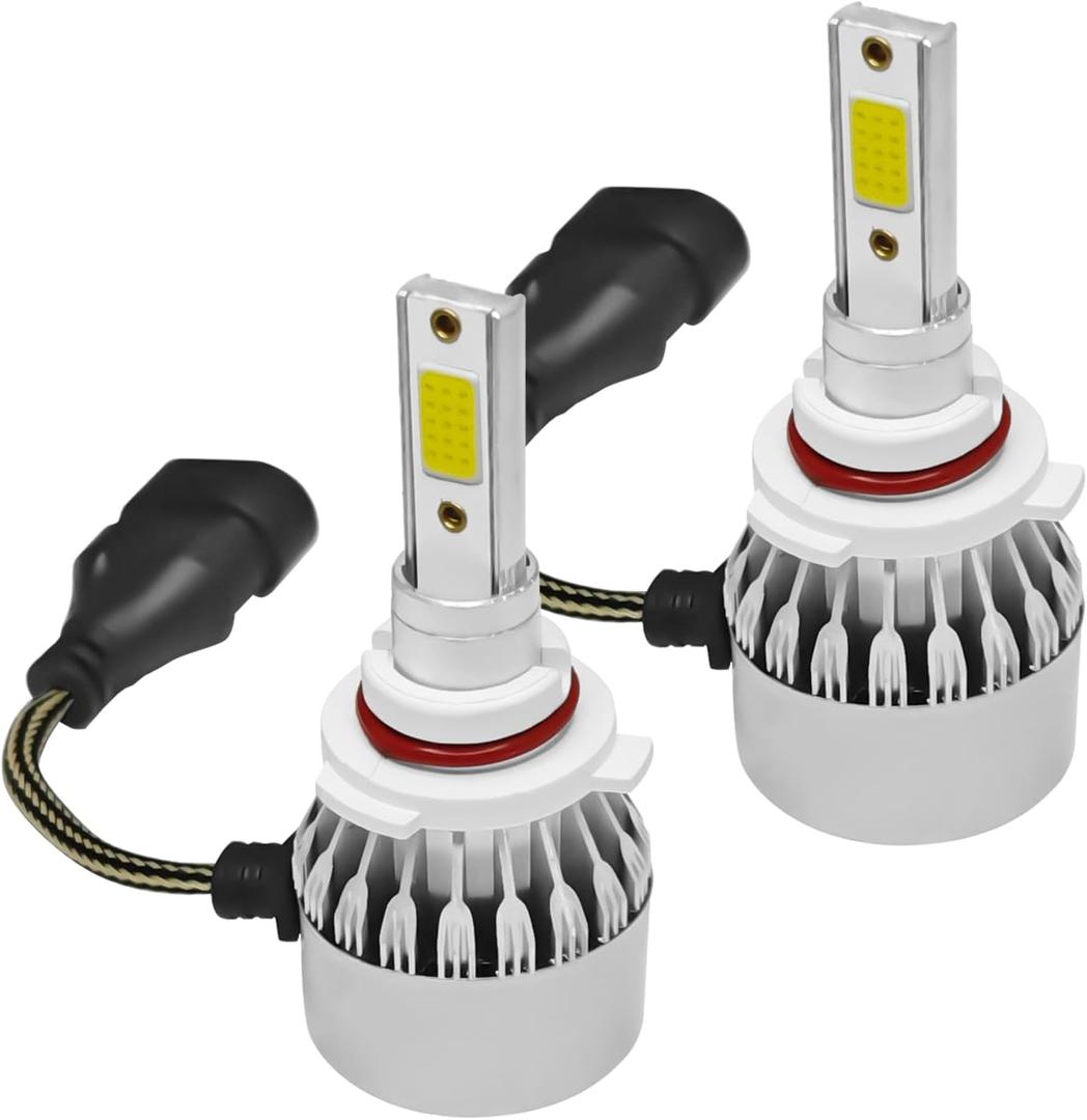 tobenbone 2 PCS 9005/HB3 Car LED Light Replacement, 3800LM 6000K Super Bright Waterproof C6 Fog Lighting Bulb, Plug & Play Led Headlights High and Low Beam Car Accessories (color)