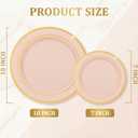 NOCCUR 200PCS Pink Plastic Plates for 100 Guests - Include 100PCS 10" Dinner/ 100PCS 7" Dessert Plastic Plates Heavy Duty - Ideal for Wedding/Party/Mother's Day