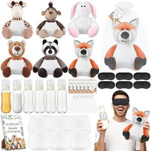 37 Pcs Woodland Animals Blindfolded Diaper Changing Bottle Chug Baby Shower Games Juegos Para Baby Dolls Diapers for Gender Reveal Games Prizes Gifts for Adults