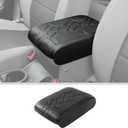 JWWY Armrest Cover Case Pad Center Console Cover Decoration Protective Cover Trim Fit for 2006-2010 Jeep Wrangler JK Interior Accessories Black Rubber