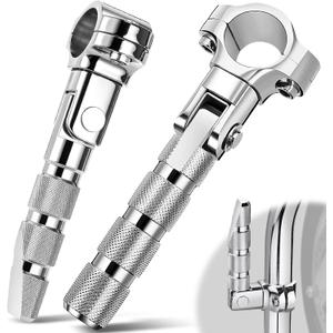PBYMT Highway Footpegs, 1" & 1.25" Highway Pegs Stainless Steel CNC Aluminum Adjustable Fit for Harley Davidson Street Glide Road King Road Glide Softail Dyna Sportster Engine Guard Chrome