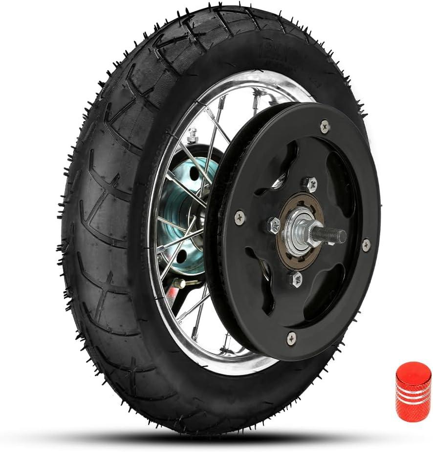 FVRITO Rear Wheel Assembly Replacement for Razor Pocket Mod(Versions 31+) Daisy Blossom Bella Sweet Pea Betty Vapor Euro Style Moped Scooter Universal Parts with Wire Spoke Rim Tire Tube Accessories