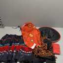Dani Dennison Costume Kids Adult Witch Outfits Red Skirt Dress Full Set with Hat Scarf for Halloween Cosplay
 XL