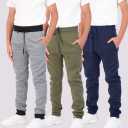 Real Essentials Boys Fleece Jogger Sweatpants, L, Pack Of 3