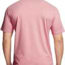 M MAELREG Golf Shirts for Men Dry fit Sports Jacquard Lightweight Performance Texture Short Sleeve Collared Polo Shirts (Pink, XL)