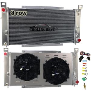 34 Inch 3 Row Aluminum Radiator for 1999-2014 Cadillac Escalade, Chevy Sonora Tahoe Avalanche Suburban Silverado 1500 2500 3500, GMC Yukon XL,Hummer H2, Radiators Electric Fan Shroud Kit