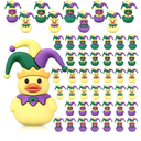 Gejoy 50 Pcs Mini Mardi Gras Rubber Ducks Mardi Gras Themed Duck Figurines Bulk Small Assorted Carnival Rubber for Birthday Gifts Party Exchanging Favors Holiday Decor
