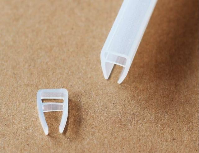 Shower Door Side Seal Strip - 120 - Inch Soft Silicone Frameless Side Seal Sweep to Stop Leaks! Glass Door Seal Strip for a Tight, Waterproof Seal ! Leak Guard U-Type 3/8 inch