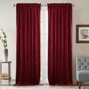 StangH Christmas Red Velvet Curtains for Home Decor, Vintage Thermal Insulated Room Darkening Window Drapes for Nursery Girls Bedroom/Sliding Door, W52 x L90, 2 Panels