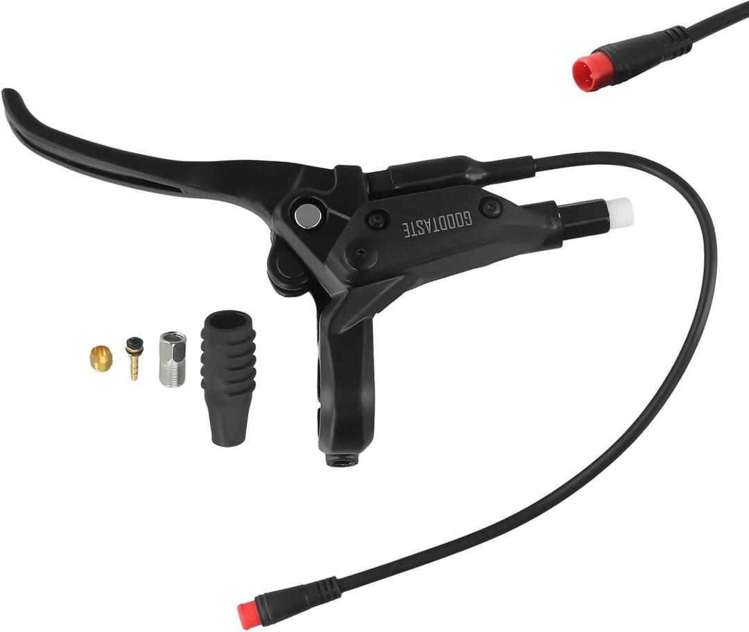 Left & Right Electronic Brake Lever Set for Most Electric Bicycle, GT03 Oil Power-Off Function Ebike Handle, Waterproof Brake Grips for Electric Bike, Ebike Accessories Cut Off Power (Left)
