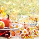 Beupy 24 Pcs Thanksgiving Bags Bulk Clear Fall Gift Bag with Handles Thanksgiving Treat Bag Pumpkin Maple Goodie Bags PVC Autumn Candy Favor for Fall Friendsgiving Party Favors Supplies