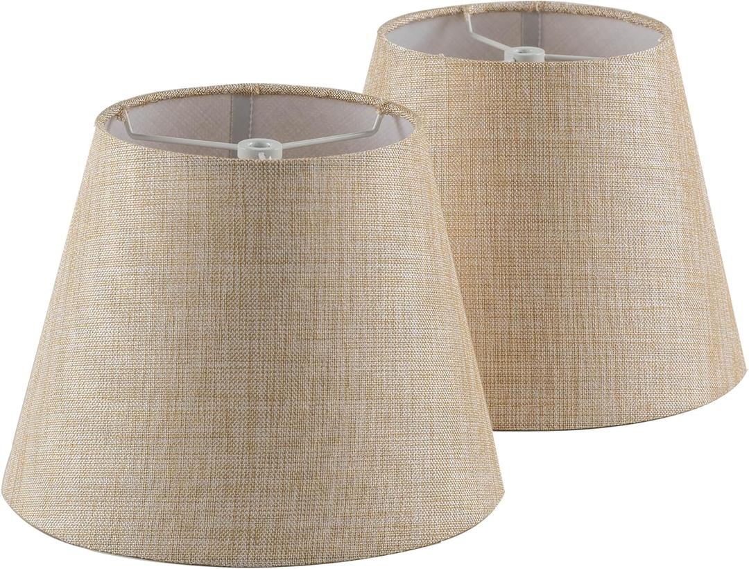 Set of 2 Spider Fitter Replacement Lamp Shades for Table Lamps, 6.9"H x 6.313" Top D x 9.8" Bottom D