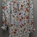 BLENCOT Womens Casual Square Neck Long Sleeve Boho Floral Midi Dress Print Side Split Dresses (X-Large)