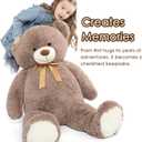 Tezituor Big Teddy Bear,52'' Giant Stuffed Animal Plush Toys for Adults Children,Girlfriend Soft Life Size Bears Plushie Gifts for Valentine, Christmas, Birthday,Baby Shower Decoration