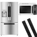 BlueStars Refrigerator Door Handle Covers Set of 5 - Compatible with Frigidaire Refrigerators, Samsung & GE Microwaves, and Cabinet Handles - Black