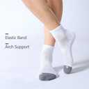 FITRELL 6 Pack Men's Athletic Ankle Socks Cushioned Sports Running Socks 7-9/9-12/12-15 (White)