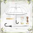Dansydaisy 12 Pcs Wedding Favors for Guest Umbrella Gifts Bulk 52 Inch Large Dome Rain Windproof Stick Umbrellas with Thank You Tags and Rope Guest Souvenirs for Wedding Party Bridal Favors