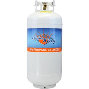 Flame King YSN401 Steel Propane Tank Cylinder With Overflow Protection Device Valve, 40 Lb, White