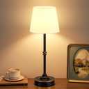 Kakanuo Rechargeable Cordless Table Lamp Antique Black - 1 Pack 4000mAh Battery Operated Lamp, 3000K Warm Light, Touch Control Stepless Dimming, for Bedside, Dining Table, Home Decor
