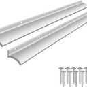 51 Inch Anodized Aluminum Door Drip Cap, 3 Pcs Rain Drip Guard Edge Overall Height 1-1/2 Inches Rain Deflector for House Door Top Weatherstrip