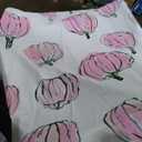 DecorLovee Pink Pumpkins Fall Round Tablecloth 60 Inch - Waterproof Fabric Table Cloth Protector, Watercolor Thanksgiving Tablecloths Washable Table Cover for Kitchen Banquet Coffee Table Party
