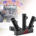 GADFISH Trailer Hitch Flagpole Mount, Two Mounting Options US Flag Hitch Mount, Universal Flag Hitch Mount for All 2" Receiver, Trailer Hitch Flag Pole Holder for Driving, Black