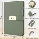 Aesthetic Diary with Lock - Beautiful Leather Journal with Easy to Change Code Lock & Refillable Pages - Quality 8.5x5.6 Planner for Women with Bookmark & Pen Holder to Protect Thoughts & Memories