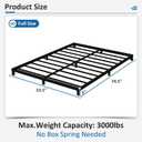 5 Inch Low Full Size Bed Frame Heavy Duty Metal Platform, No Box Spring Needed, Easy Assembly Mattress Foundation, No Noise, Black