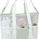 Bluboon Mesh Beach Tote Bag with Cooler Compartment Insulated Detachable Picnic Bag with Zipper and Pocket Pool Bag for Women