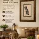 Vintage Gold Framed Wall Art Dog Sketch Wall Decor 16×24 In