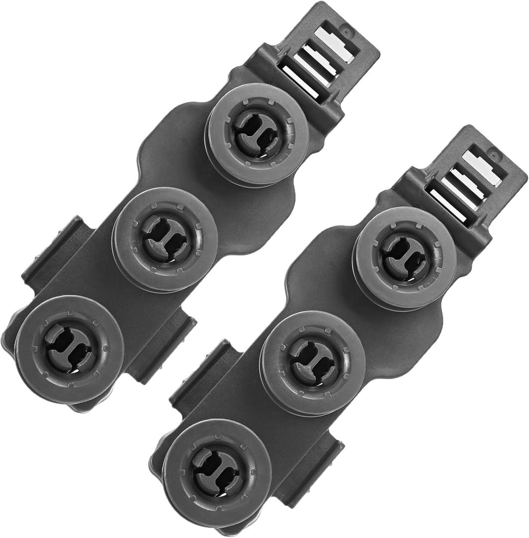 WD12X22801 Dishwasher Rack Bracket with 3 Wheels for GE Haier Dishwasher Roller Wheels - Replace AP6032529 4466609 PS11762946 WD12X10448 WD12X22599 (2 PACK
