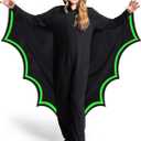 Spooktacular Creations Halloween Kid Bat Costume Glow in the Dark, Bat Wings Costume, Black Jumpsuit for Boy, Girls (Black)