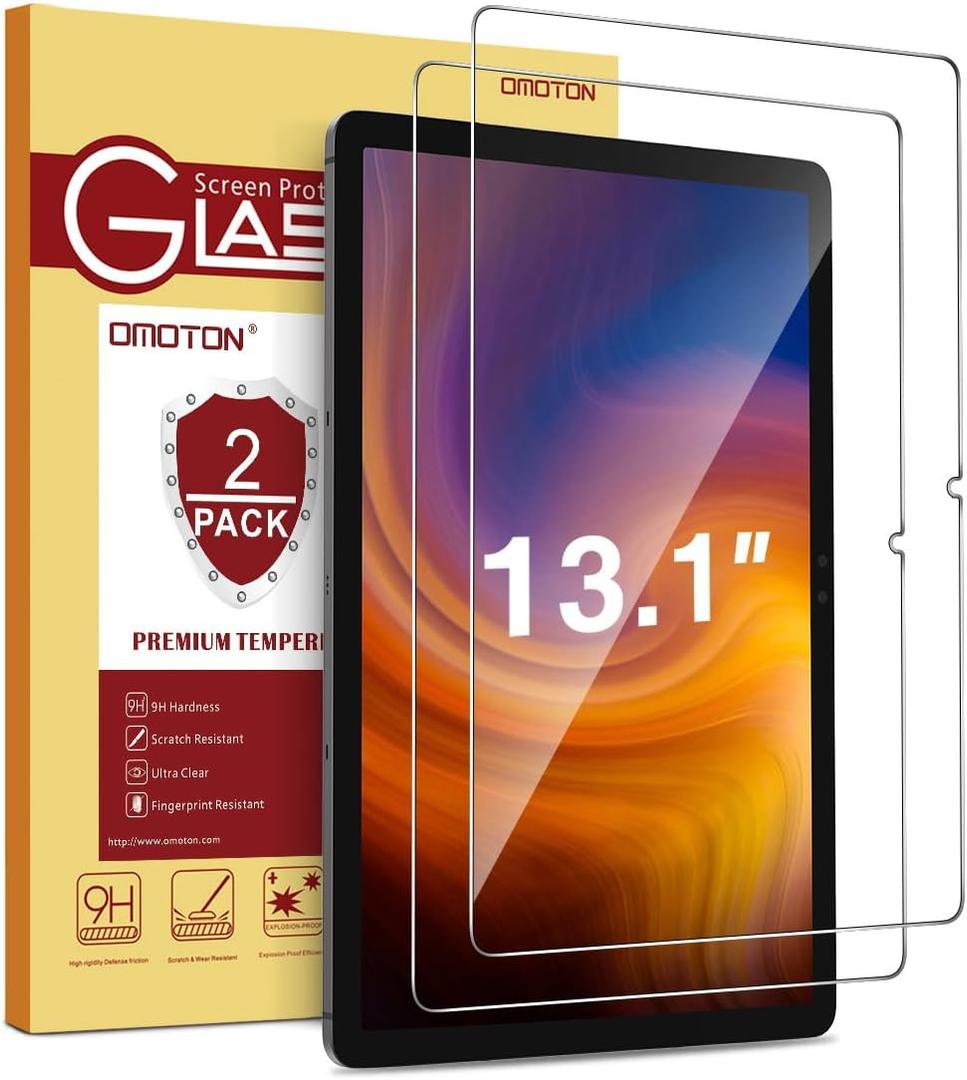 OMOTON Screen Protector for Samsung Galaxy Tab S10 FE Plus, 13.1 Inch 2025, Tempered Glass for Samsung Tablet S10 FE+, S Pen Compatible, HD Clear Film, 2 Pack