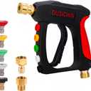 DUSICHIN DUS-220 Short Wand High Pressure Washer Handle Gun 3000 PSI Max 5 Pressure Power Washer Nozzles Tips Black