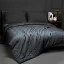 Luxury Silk Comforter/Duvet/Quilt California King(104"x96", 8.4lbs/3.8kg), Filled with Long Strand Mulberry Silk-Warm and Lightweight for All Seasons, 100% Long Staple Cotton Cover 400TC-Grey