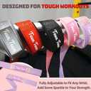 Teun Teun Glitter Weight Lifting Wrist Straps  24-Inch Cotton Gym Straps with Neoprene Padding for Deadlifts, Powerlifting, and Strength Training (Lavender)