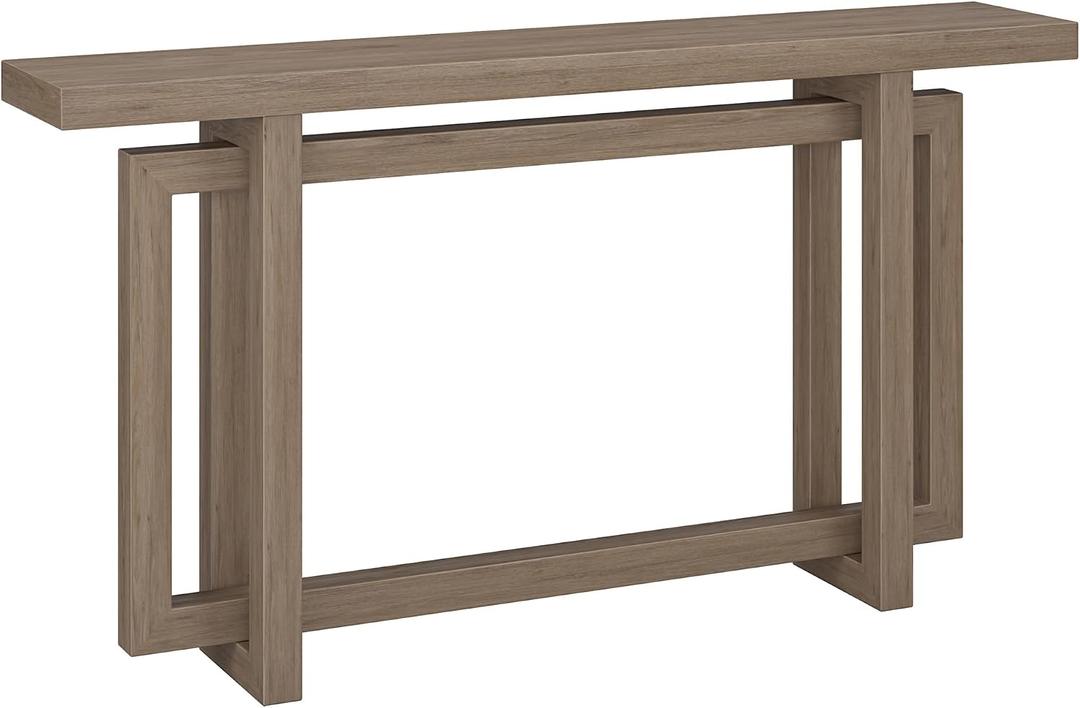 Henn&Hart 55" Modern Console Table, Sofa Table, Weathered Gray, 55" Rectangular Console Table