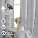 OVZME Grey Curtains 54 Inch Length 2 Panels Set, Light Filtering Textured Faux Linen Fabric Window Curtains for Bedroom, Rod Pocket Modern Drapes for Living Room Basement, 2x42Wx54L Inches