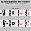1 inch Ceramic Rotary Curler for All Types of Hair, Automatic Curler, User-Friendly for Smoothing Curl Control, Dual Voltage, Automatic Shutdown, Black
