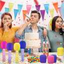 24 Pcs Microphone Candy Tubes Plastic Kpop Karoke Theme Party Decorations Simulated Microphone Singing Prop for Kids Birthday Goody Bag Fillers Party Game Favors (Candy Not Included)