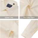 J.VER Men's Dress Shirts Stretch Stain Shield Long Sleeve Solid Formal Shirt Business Casual Button Down Shirts (Beige, S)