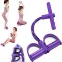 Fitness Resistance Bands Set with Handles & Ankle Straps - 4 Tube Exercise Bands for Arm, Leg, Strength Training, Stretching - Home Gym Workout Equipment